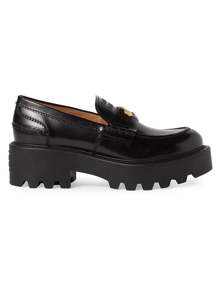 Miu Miu Brushed Leather Loafers 1