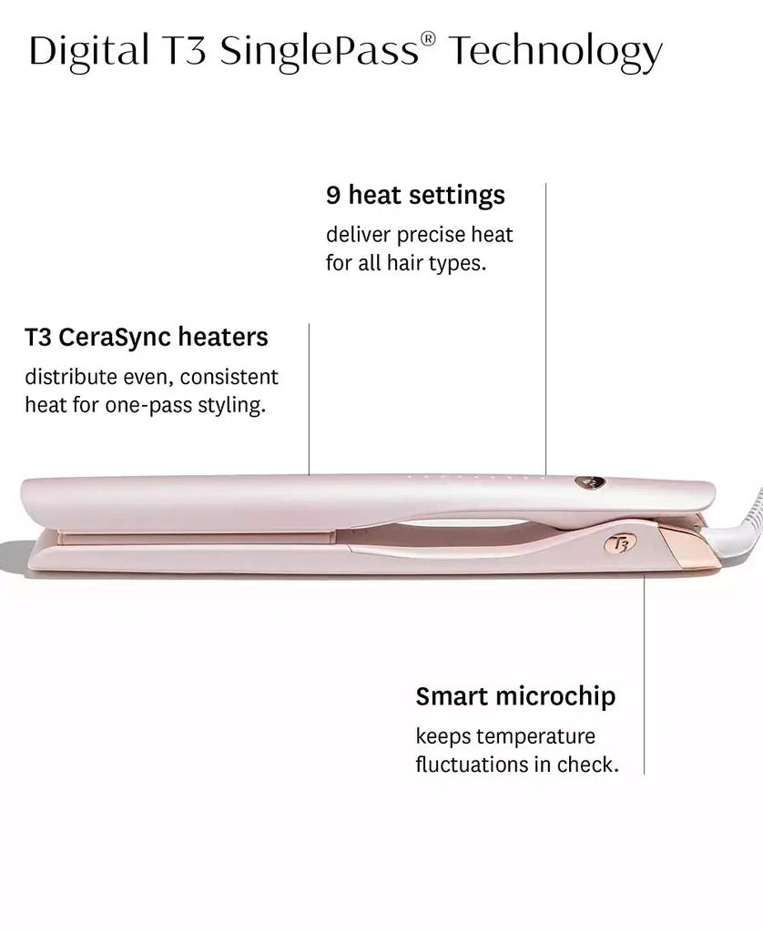 T3 SinglePass Smooth X Professional Flat Iron with Extra-Long Plates 4