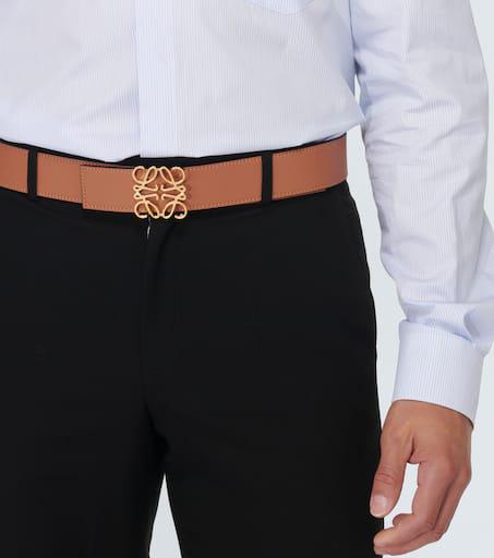 Chunky Anagram belt in calfskin Blue - LOEWE
