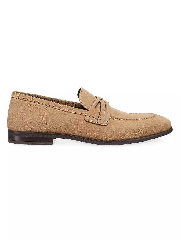 Stuart Weitzman Simon Crisscross Suede Loafers