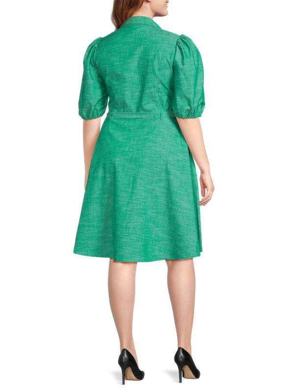 Sharagano Plus Belted A-Line Mini Dress 2