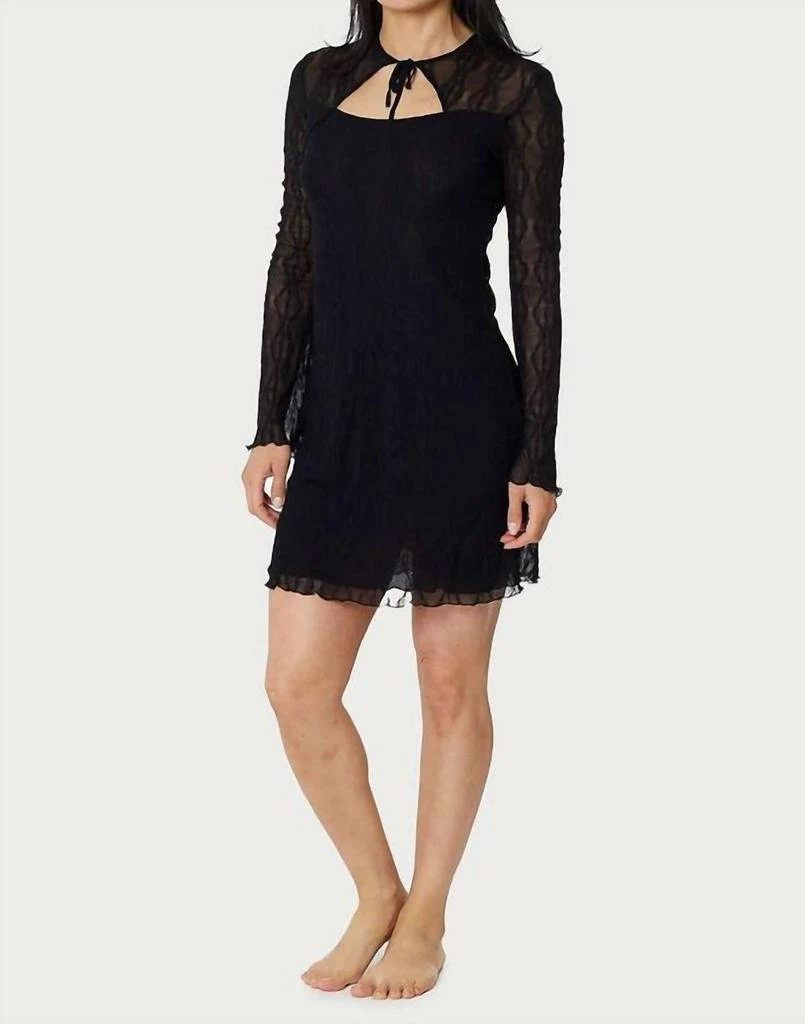 chinese dress ladies Midnight Blue Grace Pussy-Bow Mini Dress | Vegan Silk