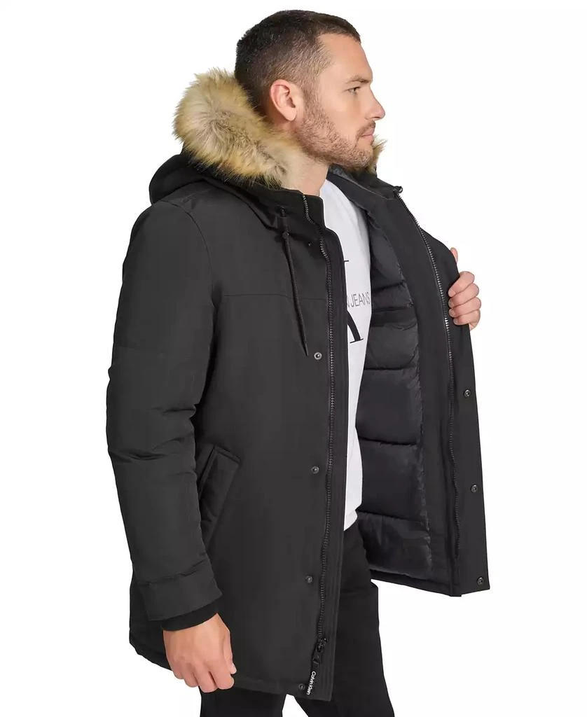 Calvin Klein Men's Long Parka with Faux-Fur Lined Hood 6