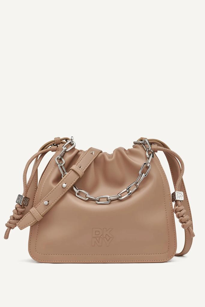 DKNY HALLE LOGO DRAWSTRING CROSSBODY BAG