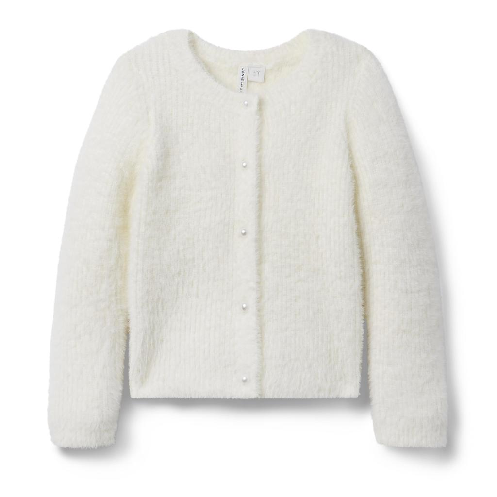 Janie and Jack Ivory Button Down Cardigan (Toddler/Little Kid/Big Kid)