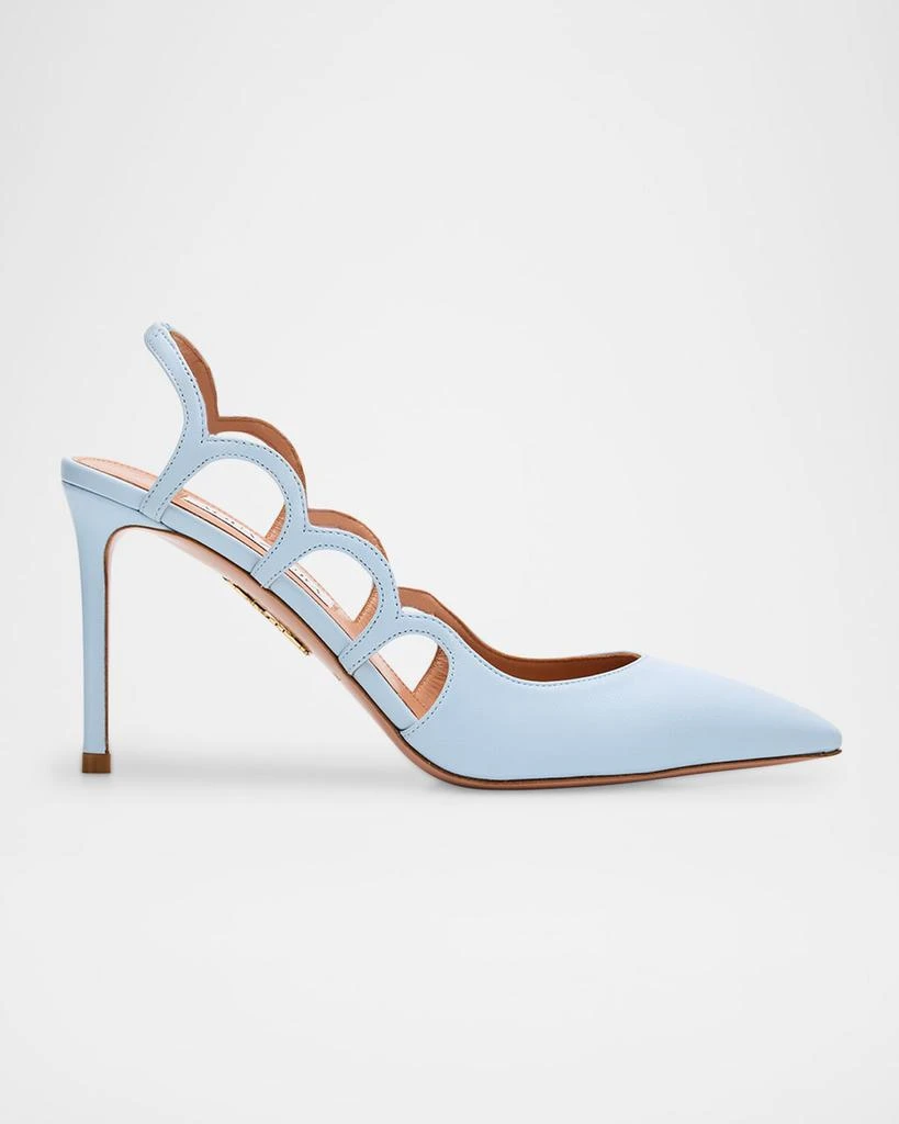 Aquazzura Napa Leather and PVC Endless Love Slingback Pumps