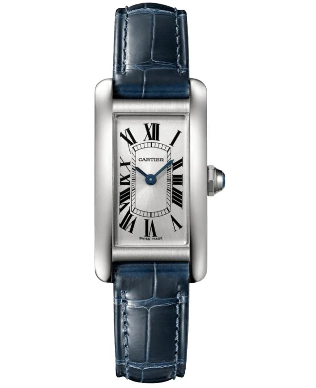 Cartier Cartier Tank Americaine Small Silver Dial Leather Strap Women's Watch WSTA0043 1