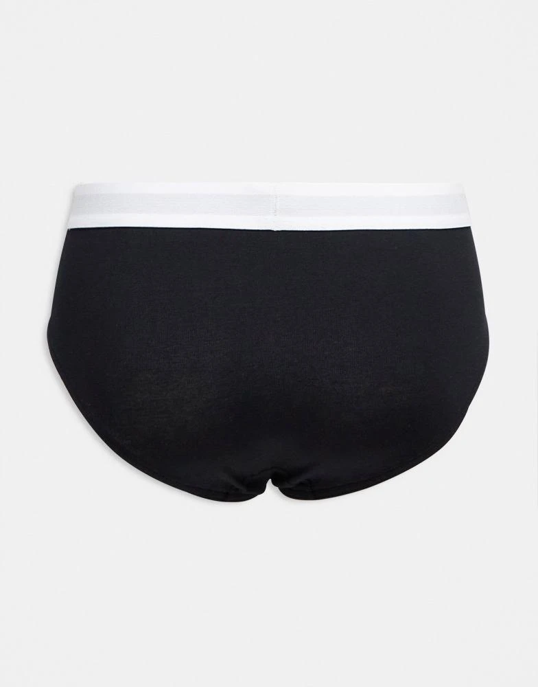 Topman Topman 3 pack briefs in black with white waistbands 3