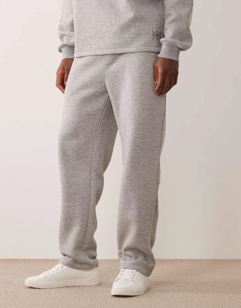 ASOS ASOS DESIGN co-ord straight fit jogger with woven label in grey marl 2