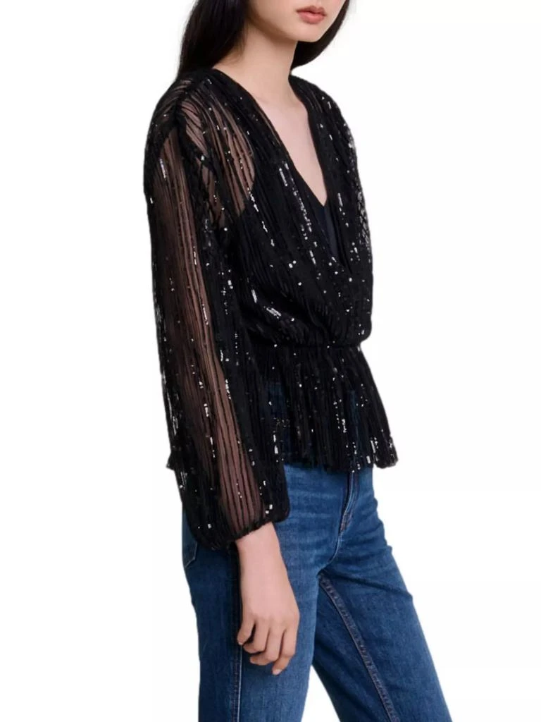 Maje Belted Sequin Top 3