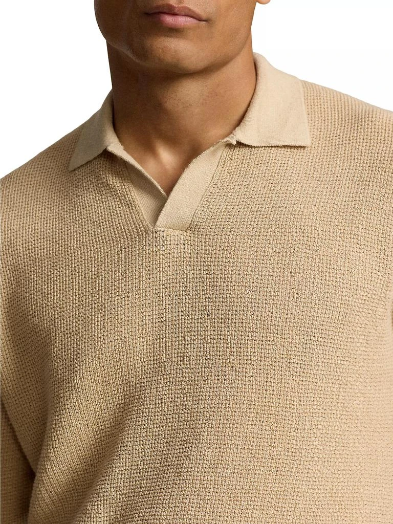 Ralph Lauren Linen Mesh Collared Sweater 5