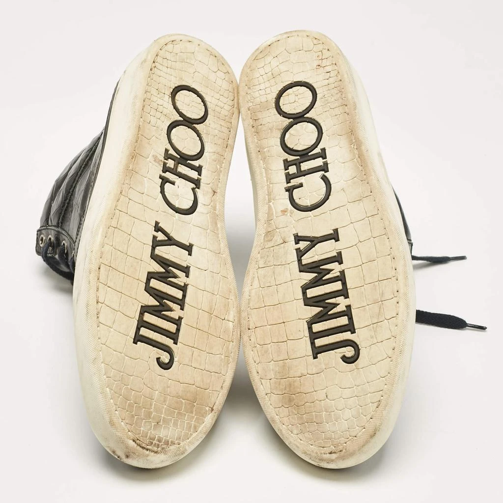 Jimmy Choo Jimmy Choo Black Croc Embossed Leather Belgravia High Top Sneakers Size 44 6