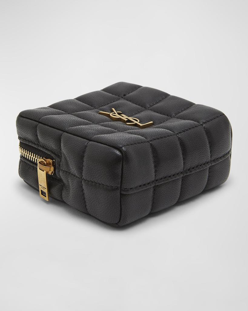 Yves Saint Laurent Cassandre Mini YSL Cube Pouch in Quilted Smooth