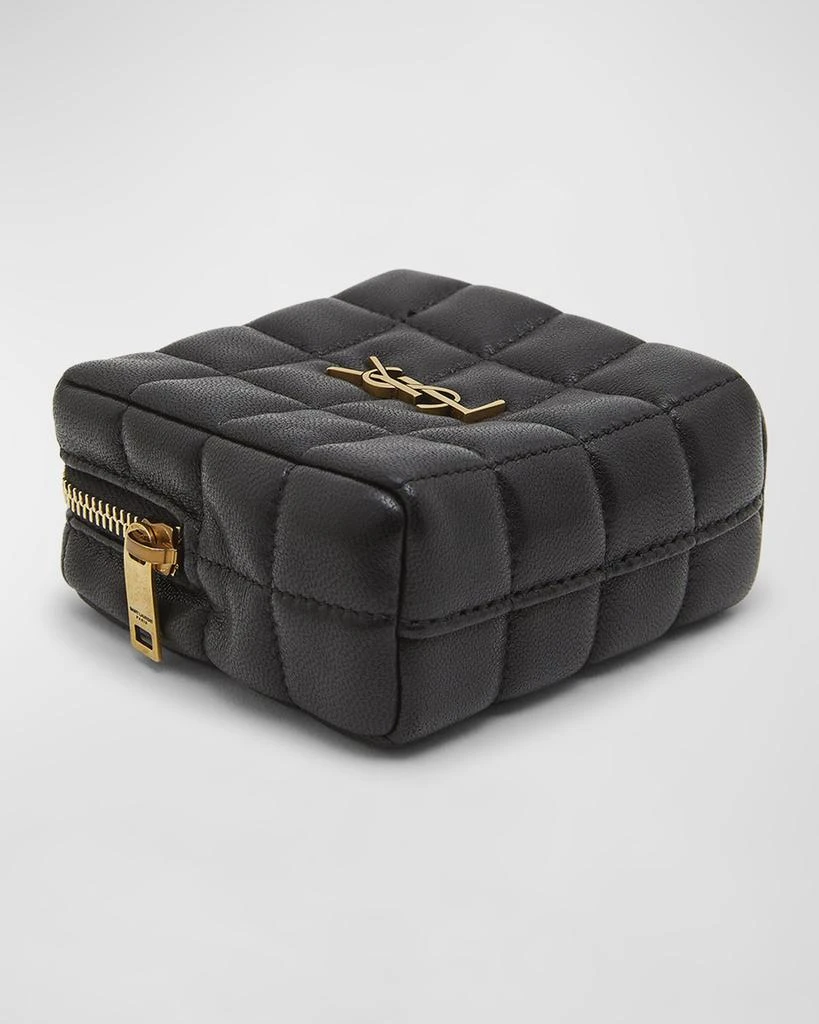 Yves Saint Laurent Cassandre Mini YSL Cube Pouch in Quilted Smooth Leather 7