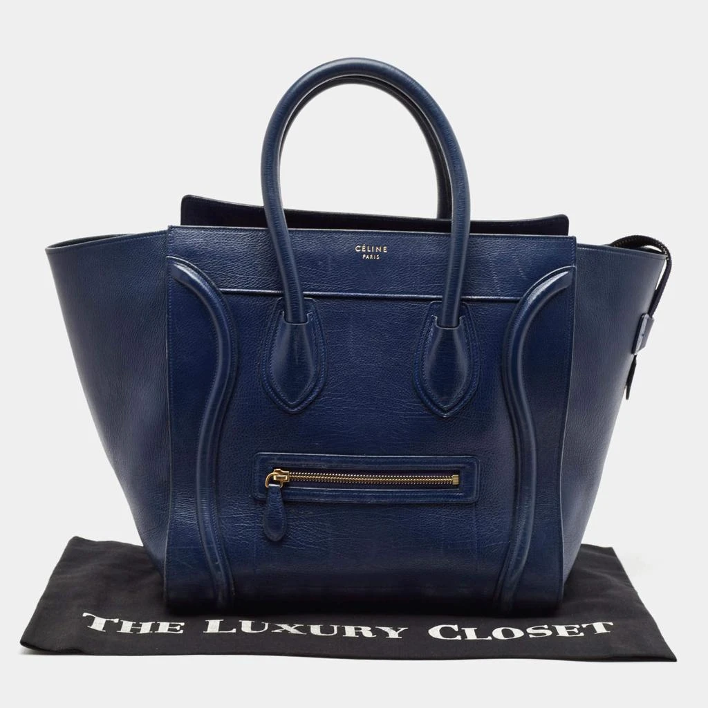 Celine Celine Navy Blue Leather Mini Luggage Tote 12