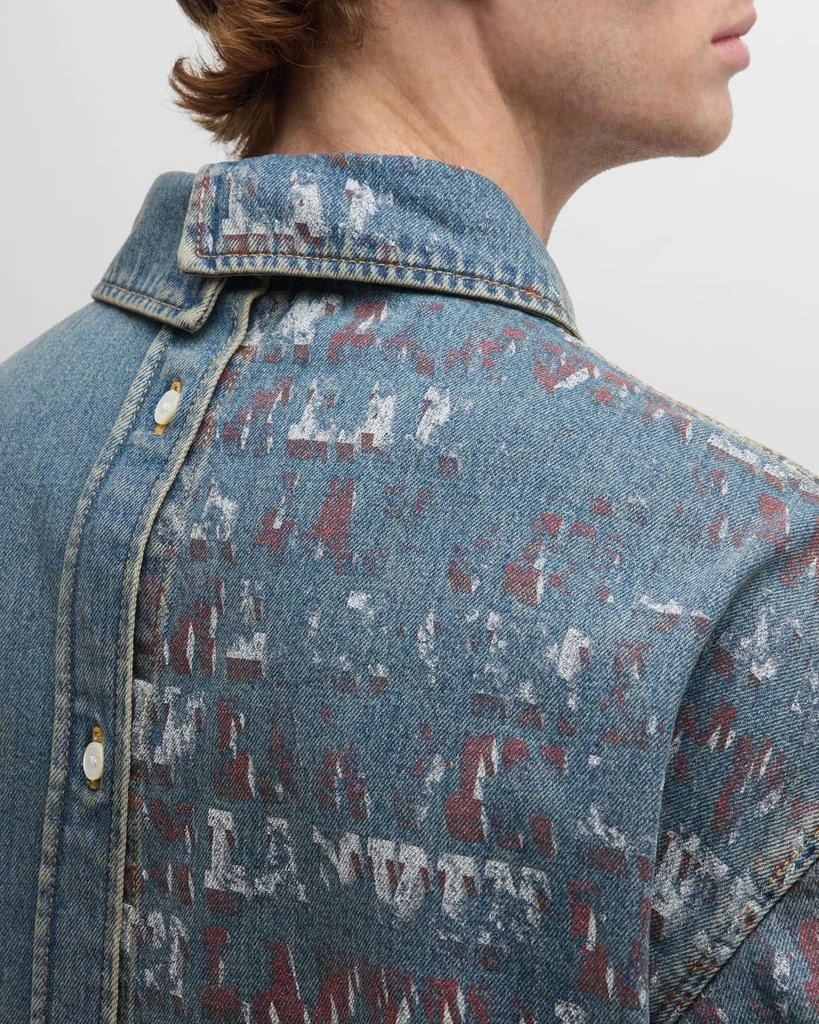 Lanvin Men's Asymmetric Denim Button-Down Shirt 5
