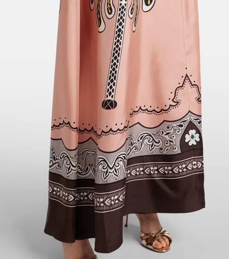 LA DOUBLE J Muumuu printed silk twill maxi dress 6