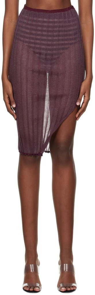 A. ROEGE HOVE SSENSE Exclusive Burgundy Anais Midi Skirt 1