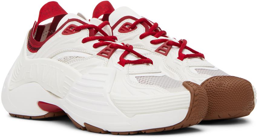 Lanvin SSENSE Exclusive Red & White Flash-X Sneakers