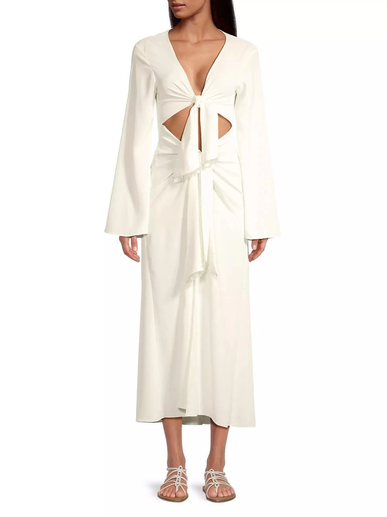 Cinq à Sept Talita Knotted Cut-Out Crepe Dress 2