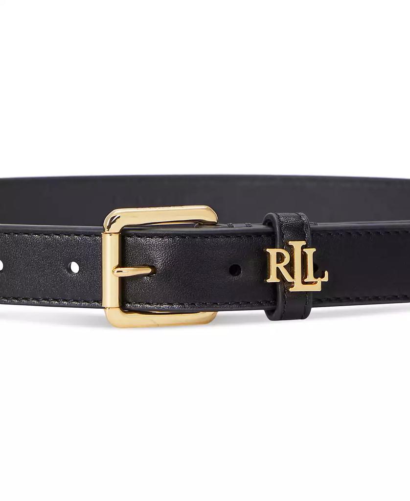 Ralph Lauren Logo-Keeper Leather Skinny Belt