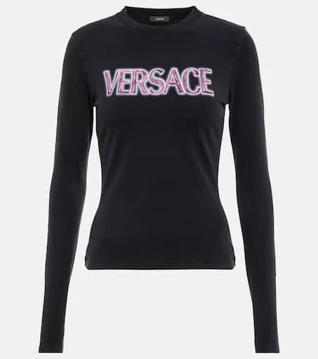 Versace Goddess logo long-sleeve T-shirt 1