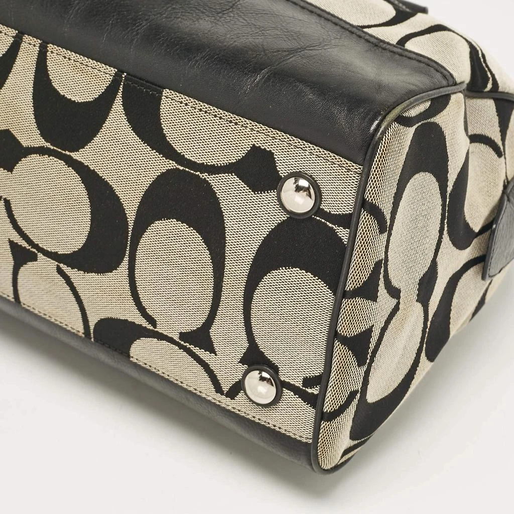 Coach Coach Black Signature Canvas and Leather Legacy Haley Satchel 15
