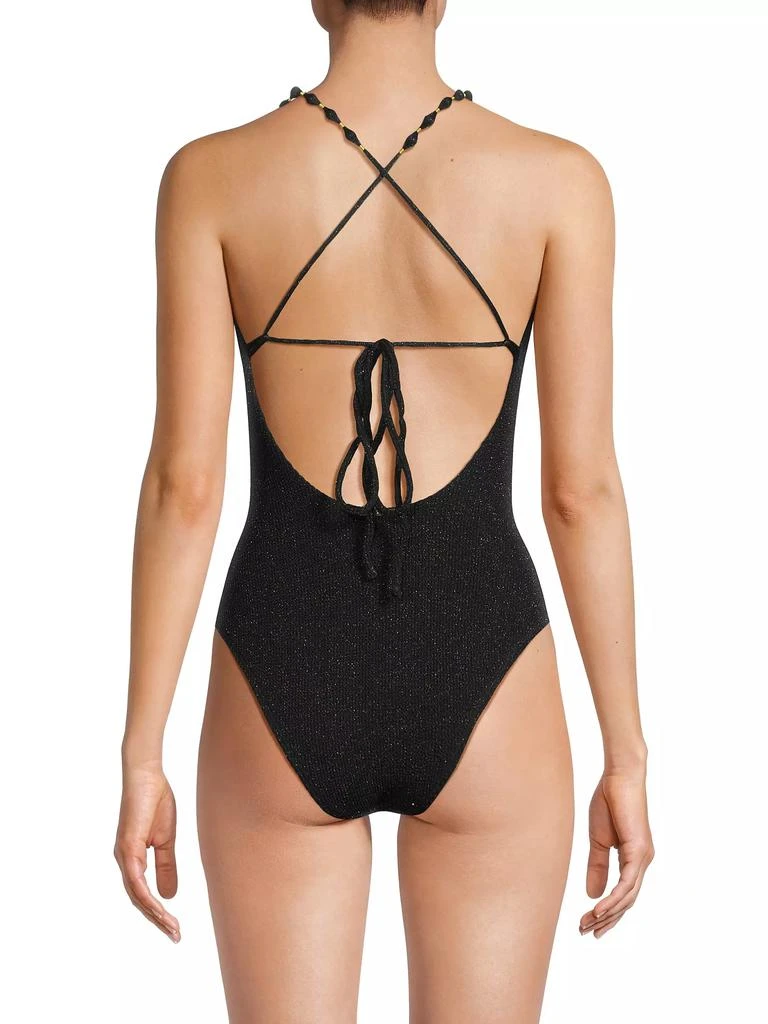 Milly Cannes Beaded Strap One-Piece Swimsuit 5