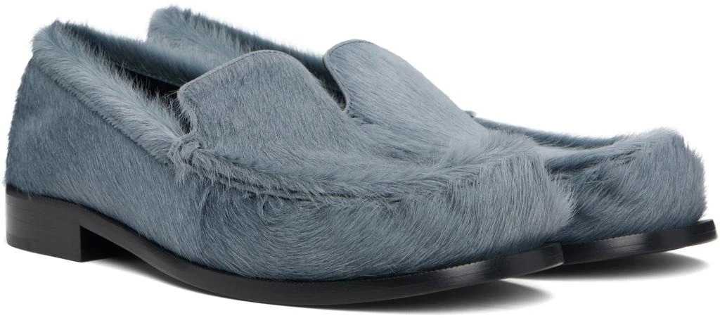 Dries Van Noten Blue Ponyhair Loafers 4