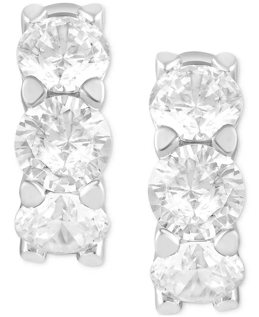 Badgley Mischka Lab Grown Diamond Small Huggie Hoop Earrings (5 ct. t.w.) in 14k White Gold 4