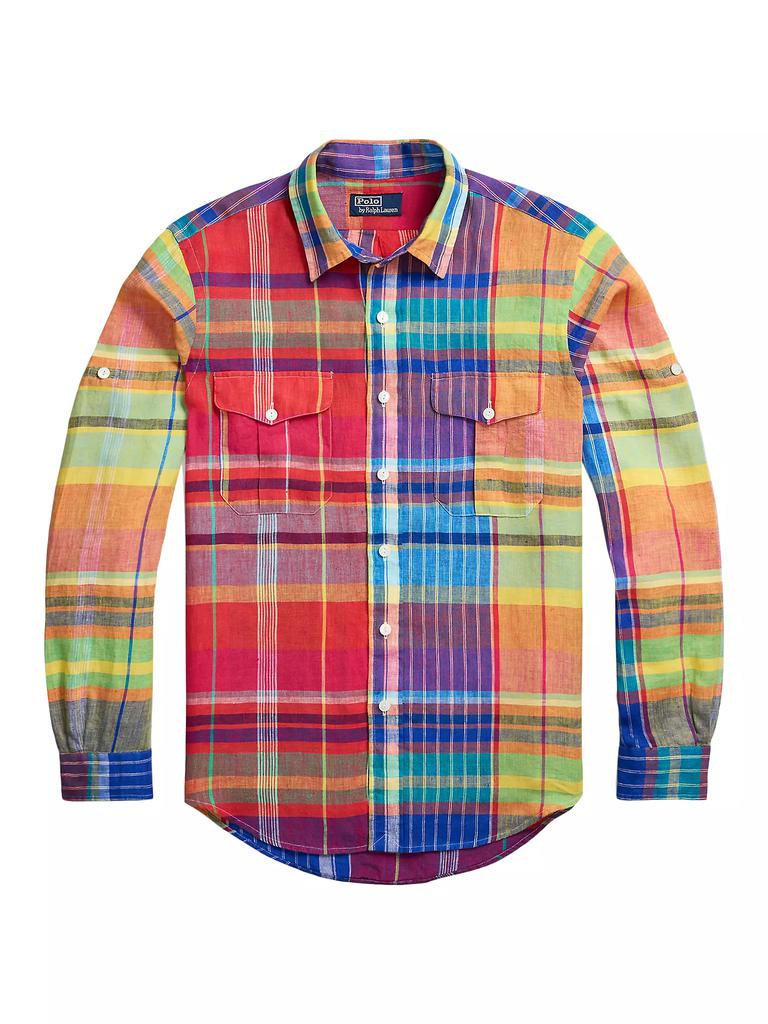 Ralph Lauren Classic-Fit Plaid Linen Workshirt