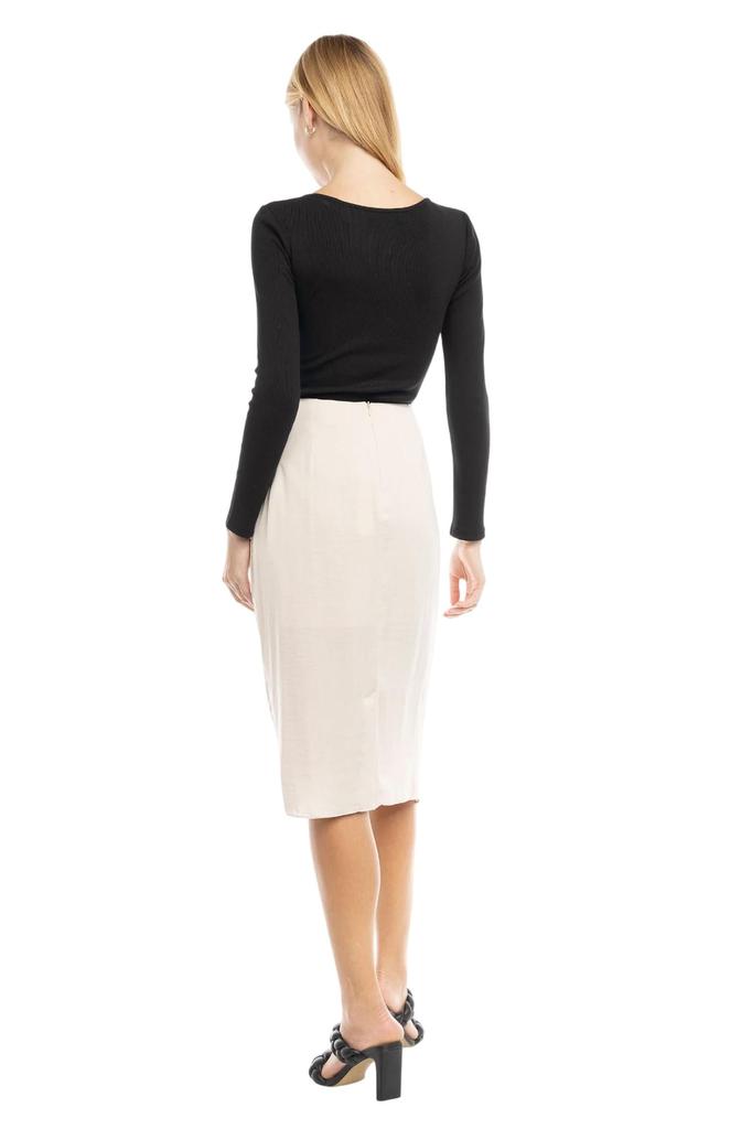 Naked Zebra Waterfall Midi Skirt In Papyrus