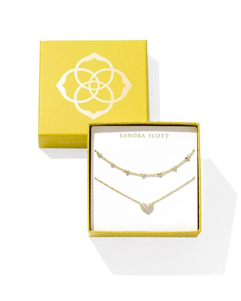 Kendra Scott Ari & Haven Pavé Heart Necklaces in 14K Gold Plated, Set of 2 1