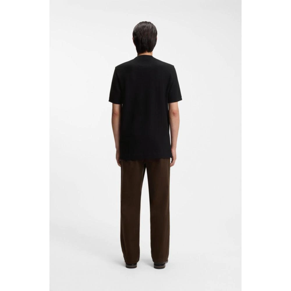 Hugo Boss Basket-weave T-shirt in mercerised cotton 4