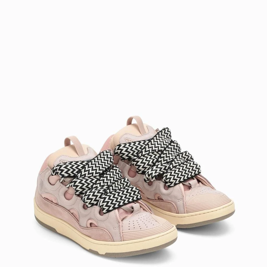 Lanvin Pink Leather Curb Sneakers 2