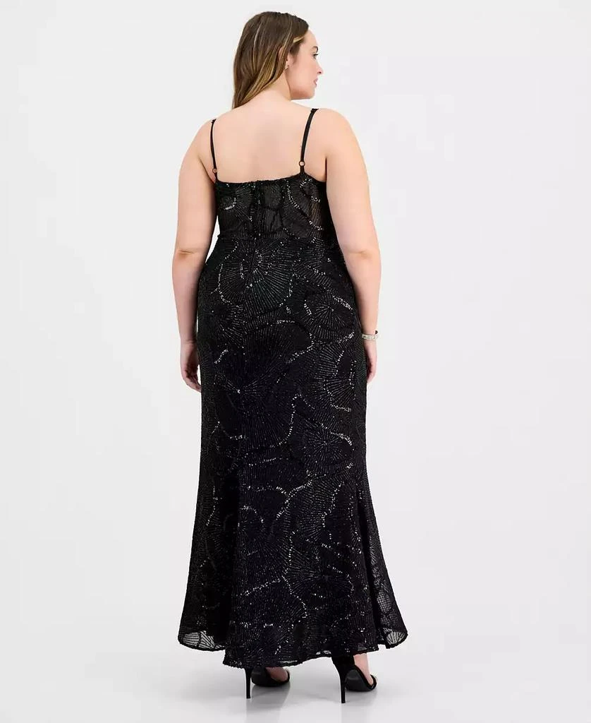 Say Yes Plus Size Sequinned Mermaid Gown 3