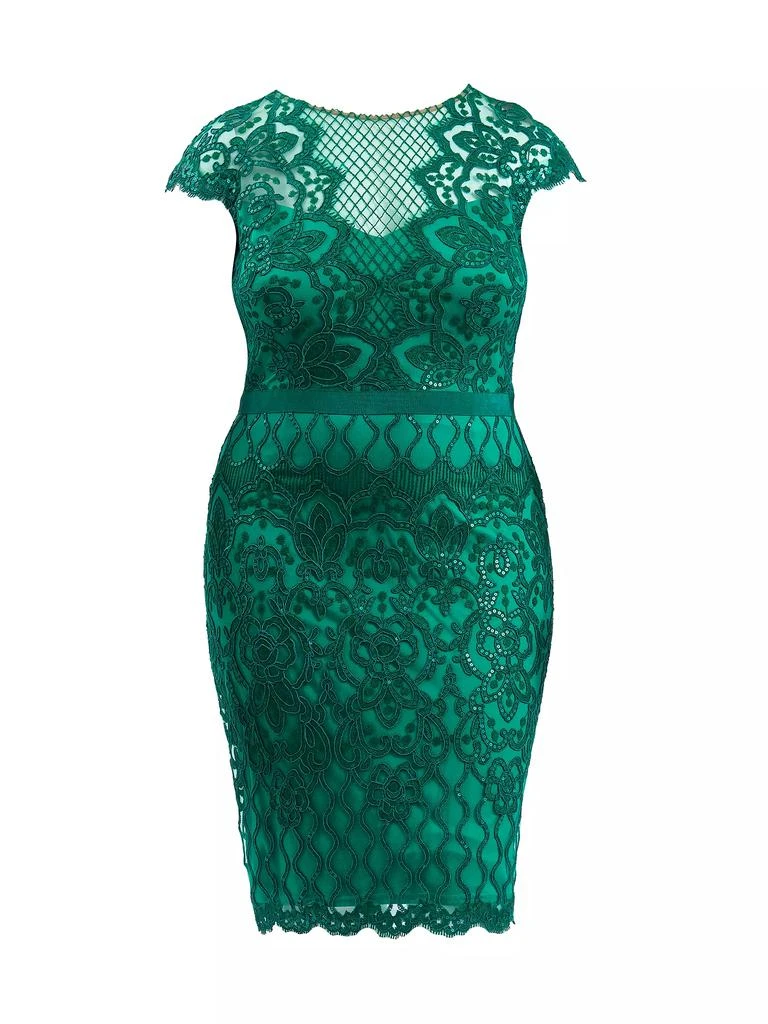 Tadashi Shoji Plus Sequined Lace Cocktail Dress 1