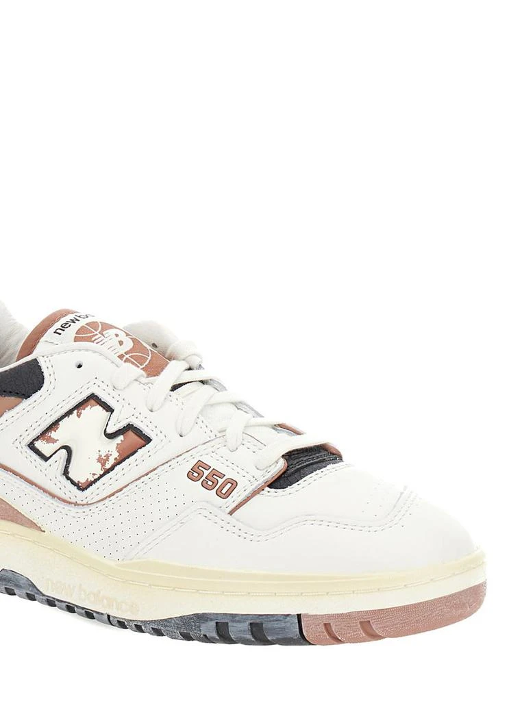 New Balance '550' White And Brown Low Top Sneakers With Logo And Contrasting Details In Leather Man 4