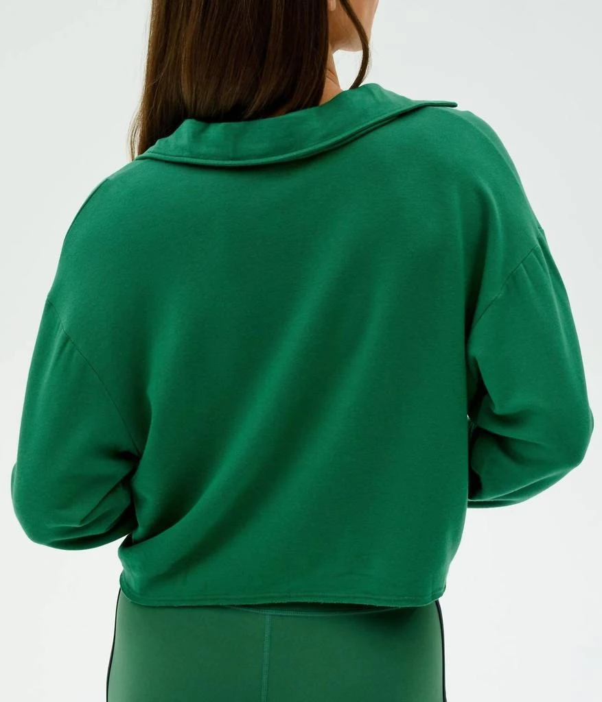 Splits59 Joan Fleece Polo Sweatshirt In Green 3