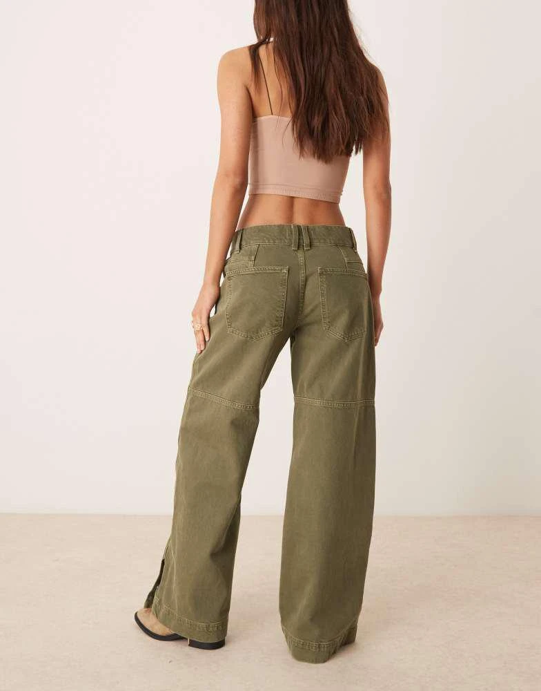 Free People Free People benji relaxed wide leg trousers in green 2