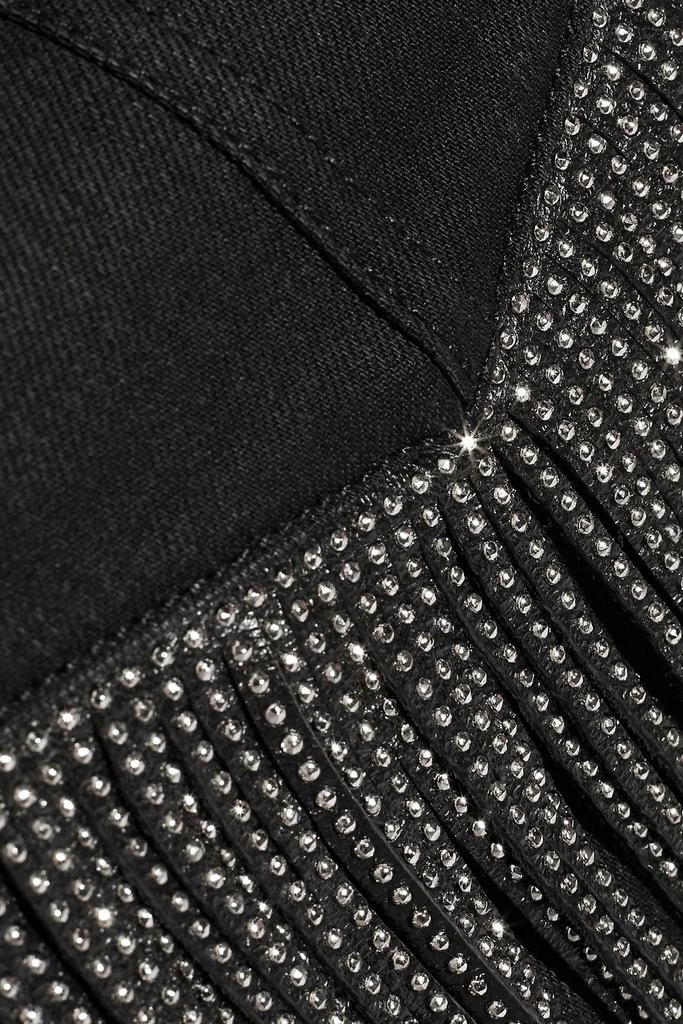 Yves Saint Laurent Fringed studded denim mini skirt 5
