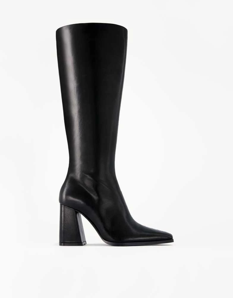 Bershka Bershka block heel boots in black Boots Free Shipping
