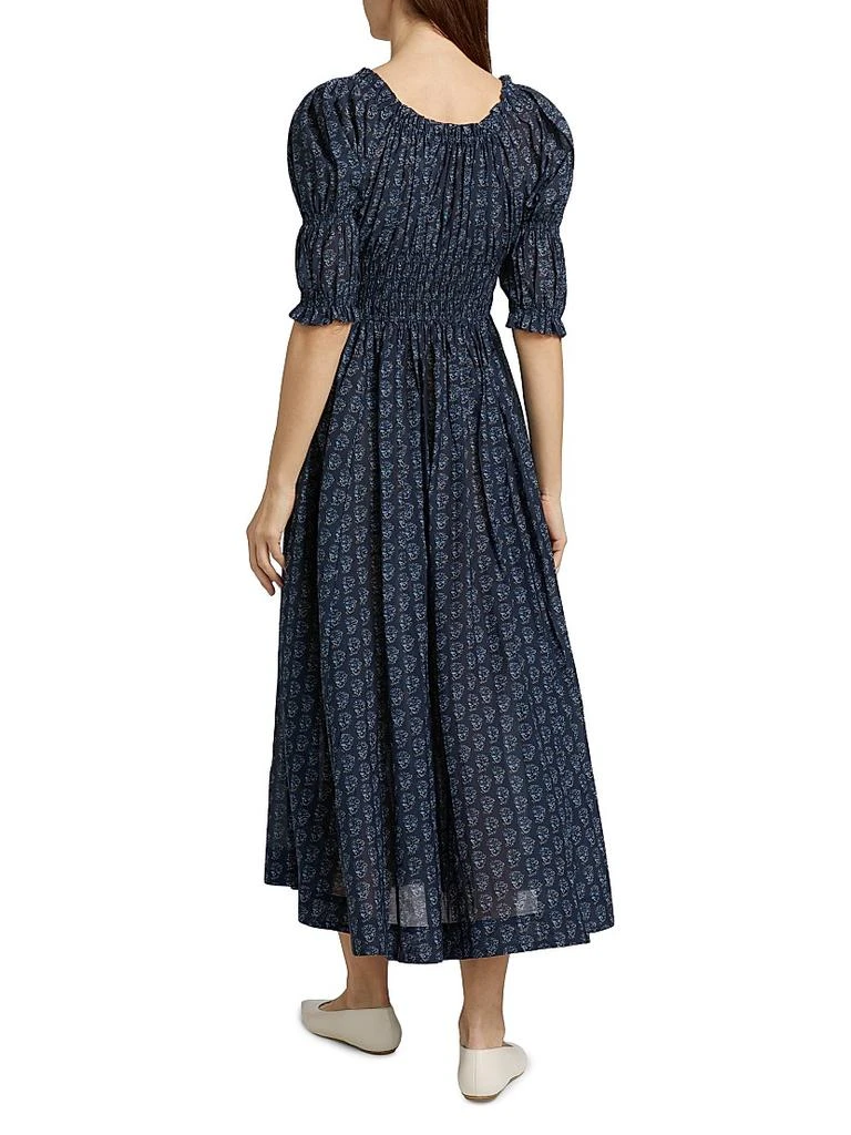DÔEN Ischia Printed Smocked Midi-Dress 5