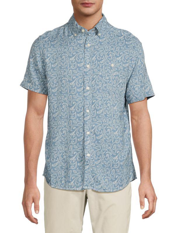 Report Short Sleeve Paisley Button Down Shirt