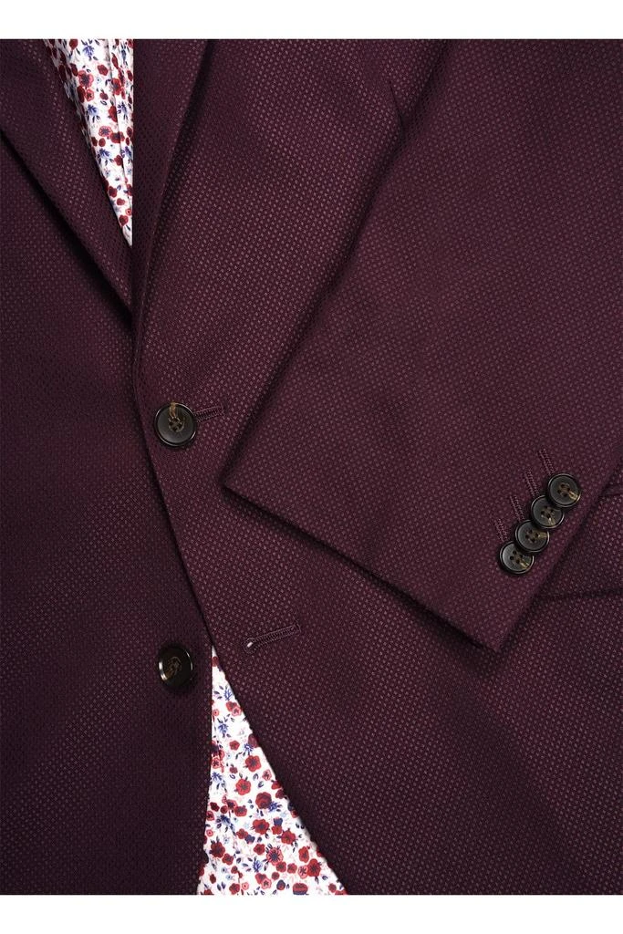 SAVILE ROW CO Burgundy Peak Lapel Slim Fit Blazer 7
