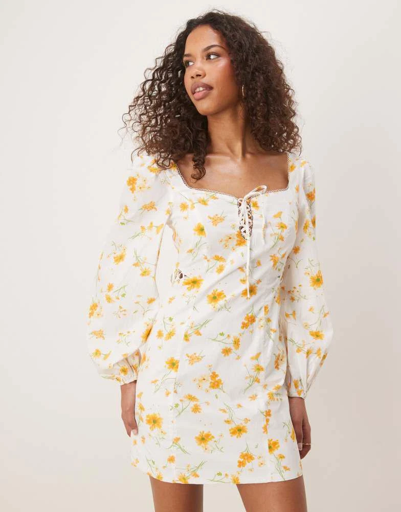 glamorous mini dress - MARIGOLD FLORAL - L