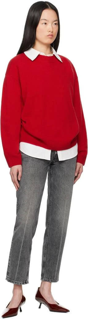 ANINE BING Red Lee Crew Sweater 4