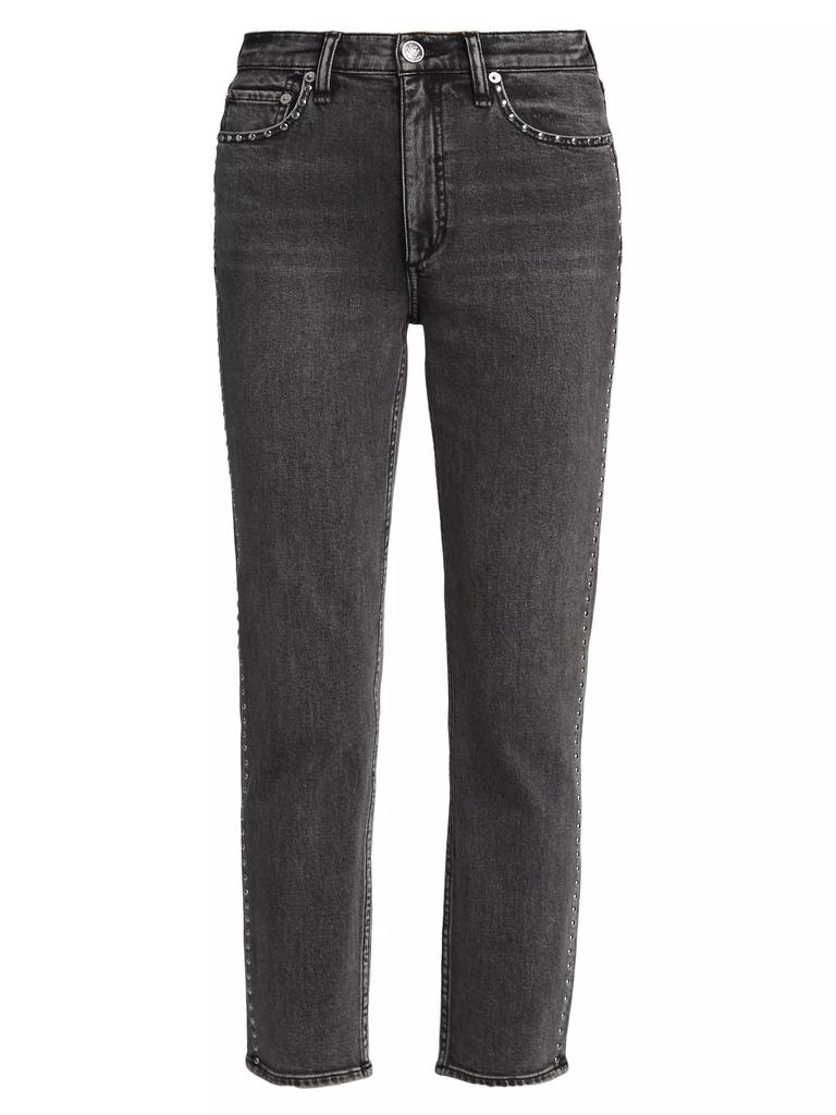 rag & bone Wren Studded Ankle-Crop Jeans