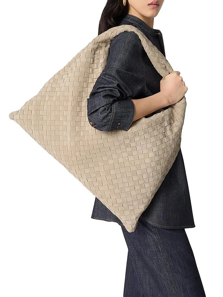 Bottega Veneta Large Hop Intrecciato Suede Hobo Bag 2