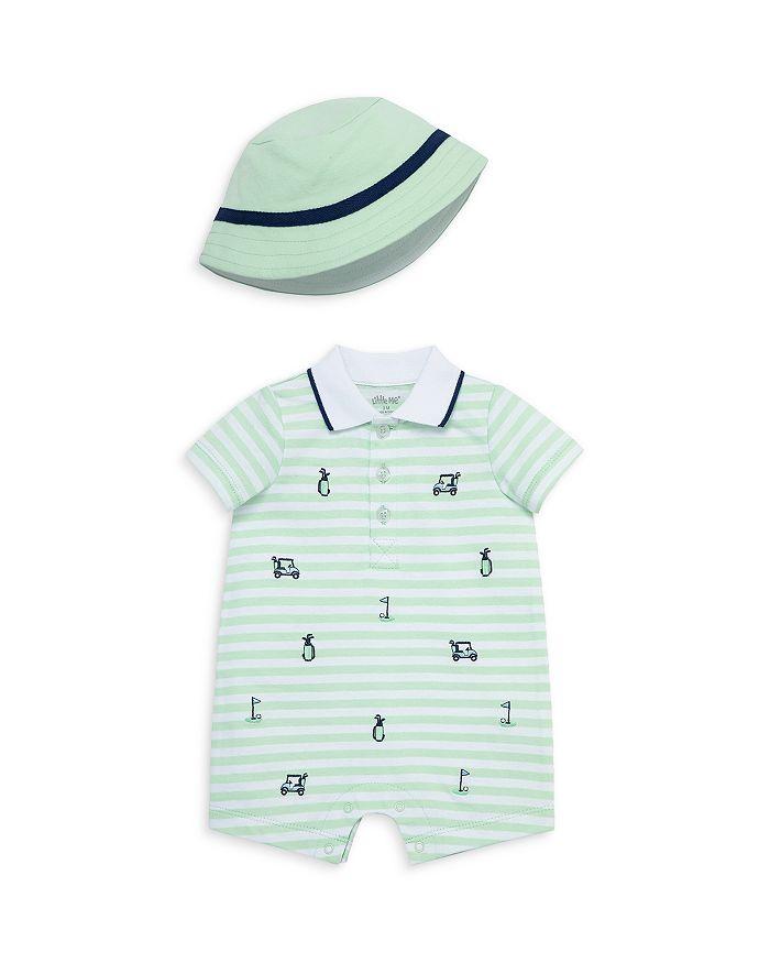 Little Me Boys' Cotton Golf  Romper with Hat - Baby